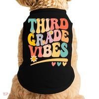 Third Grade Vibes For Girl Boy 3rd Grade Teacher Doggie Tank thumb 0