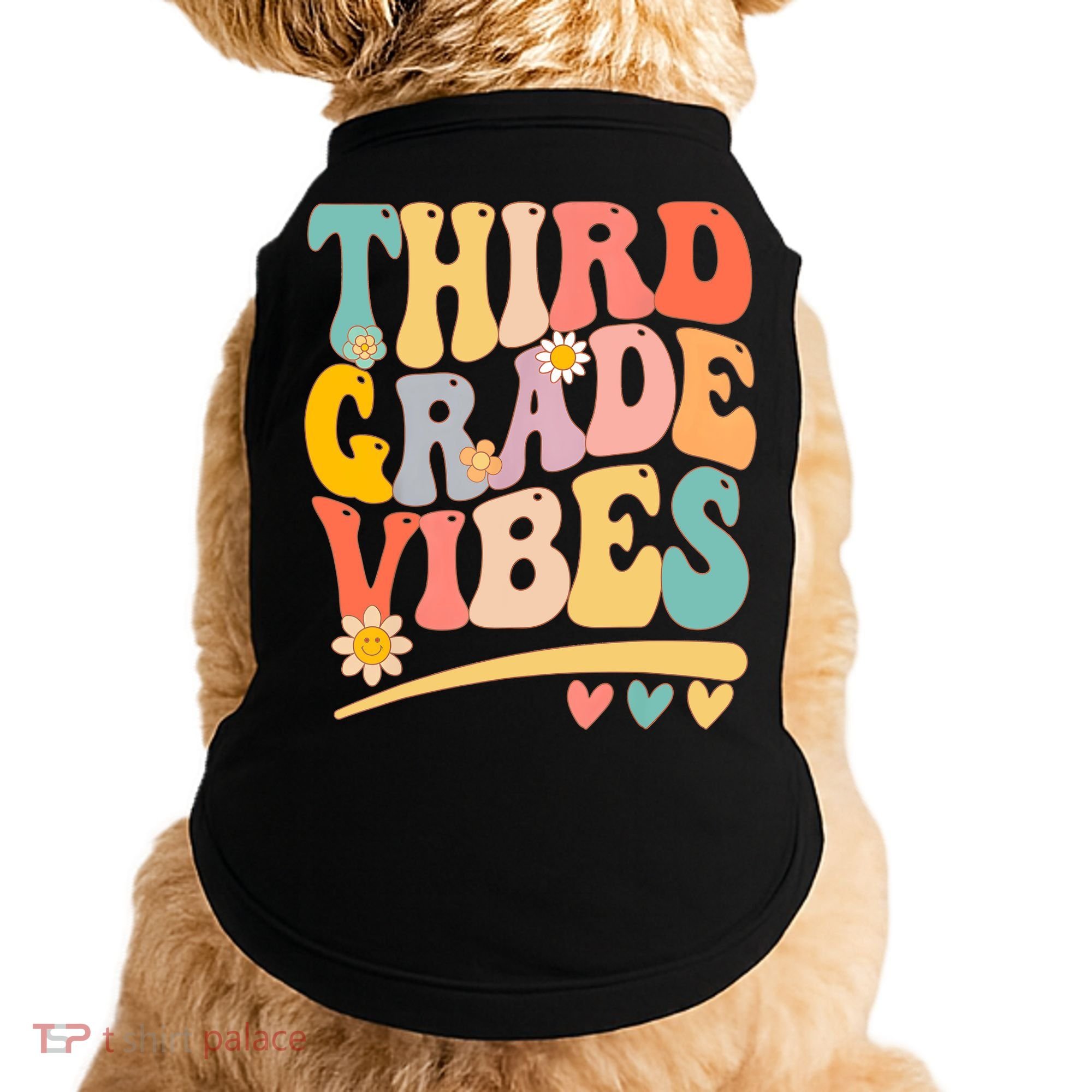 Third Grade Vibes For Girl Boy 3rd Grade Teacher Doggie Tank