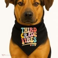 Third Grade Vibes For Girl Boy 3rd Grade Teacher USA-Made Doggie Bandana thumb 1
