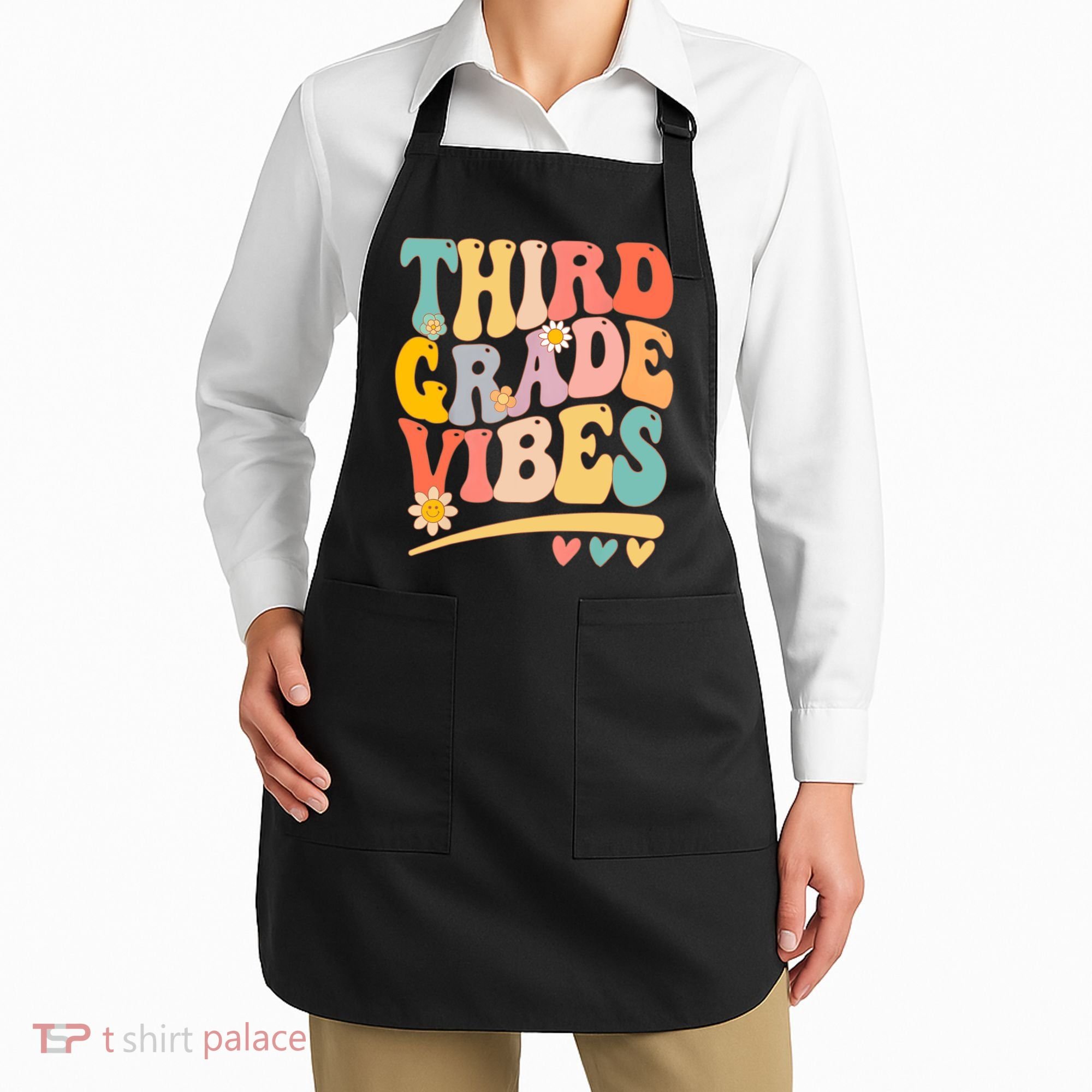 Third Grade Vibes For Girl Boy 3rd Grade Teacher Apron