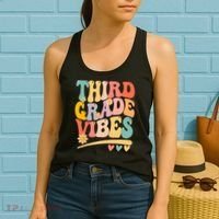 Third Grade Vibes For Girl Boy 3rd Grade Teacher Women's Tank Top thumb 2