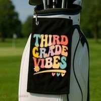 Third Grade Vibes For Girl Boy 3rd Grade Teacher Golf Towel thumb 2