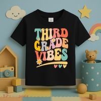 Third Grade Vibes For Girl Boy 3rd Grade Teacher Toddler T-Shirt thumb 3