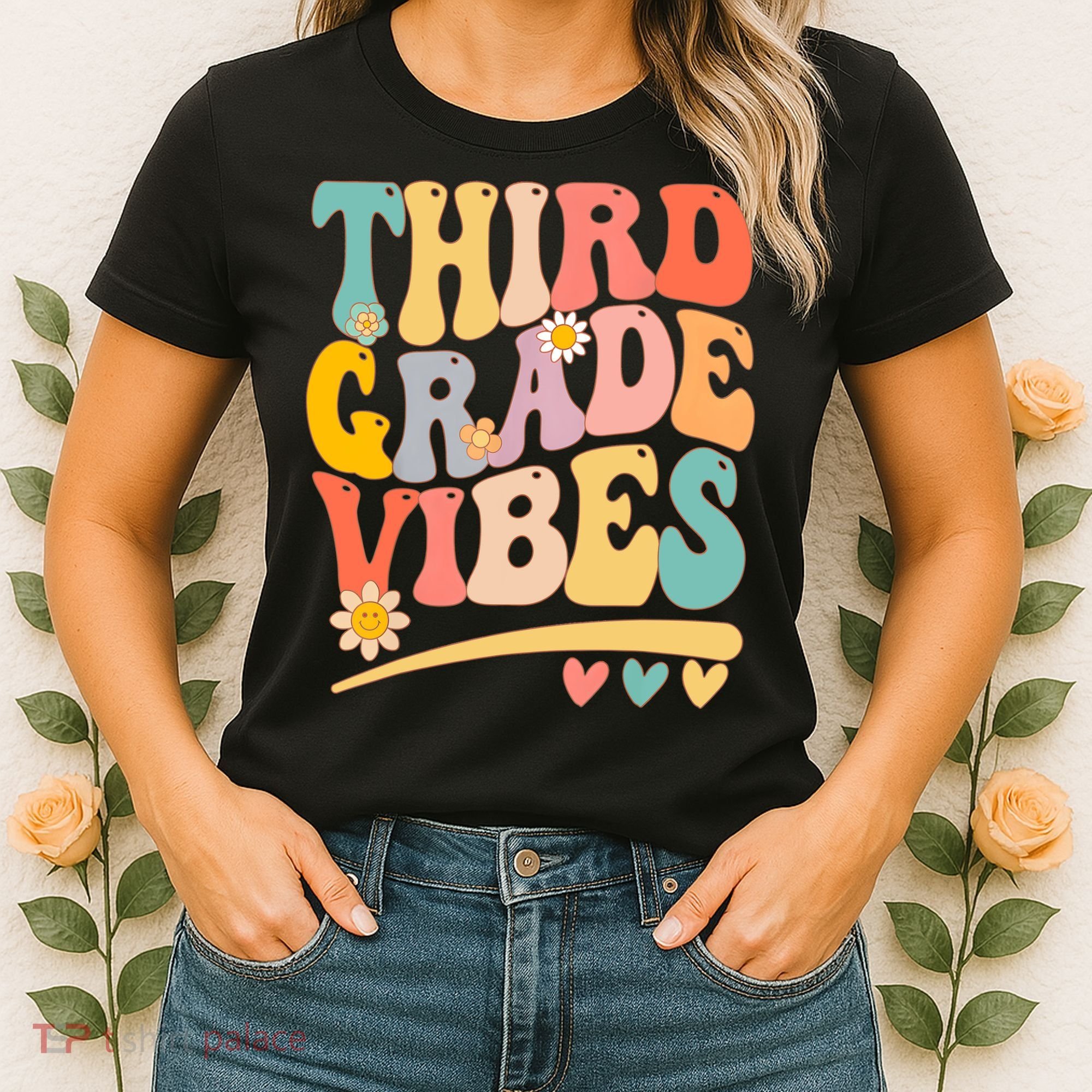 Third Grade Vibes For Girl Boy 3rd Grade Teacher Women's T-Shirt