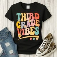 Third Grade Vibes For Girl Boy 3rd Grade Teacher Women's T-Shirt thumb 3