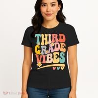 Third Grade Vibes For Girl Boy 3rd Grade Teacher Women's T-Shirt thumb 4