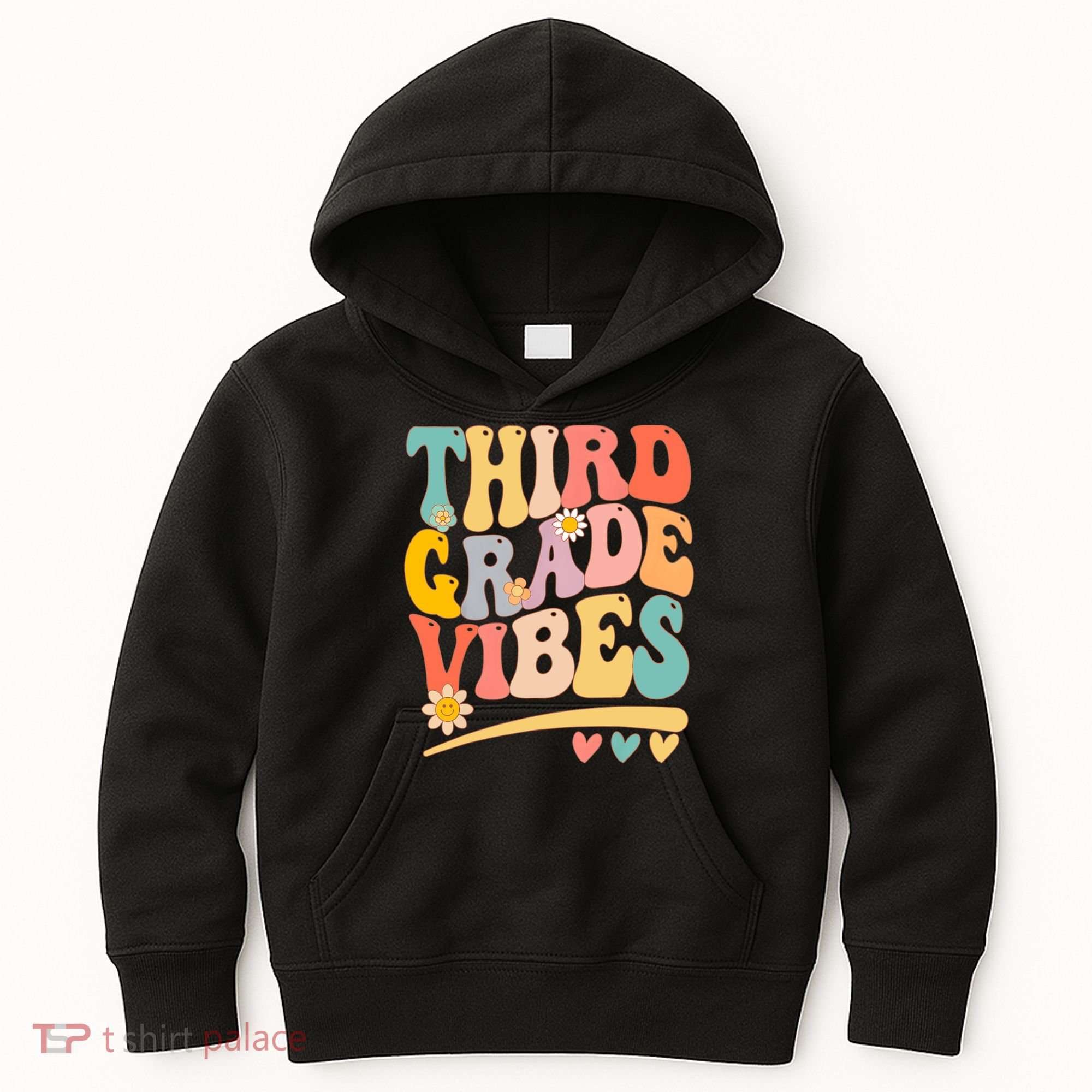 Third Grade Vibes For Girl Boy 3rd Grade Teacher Kids Hoodie