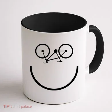 Smiling Bicycle Coffee Mug back