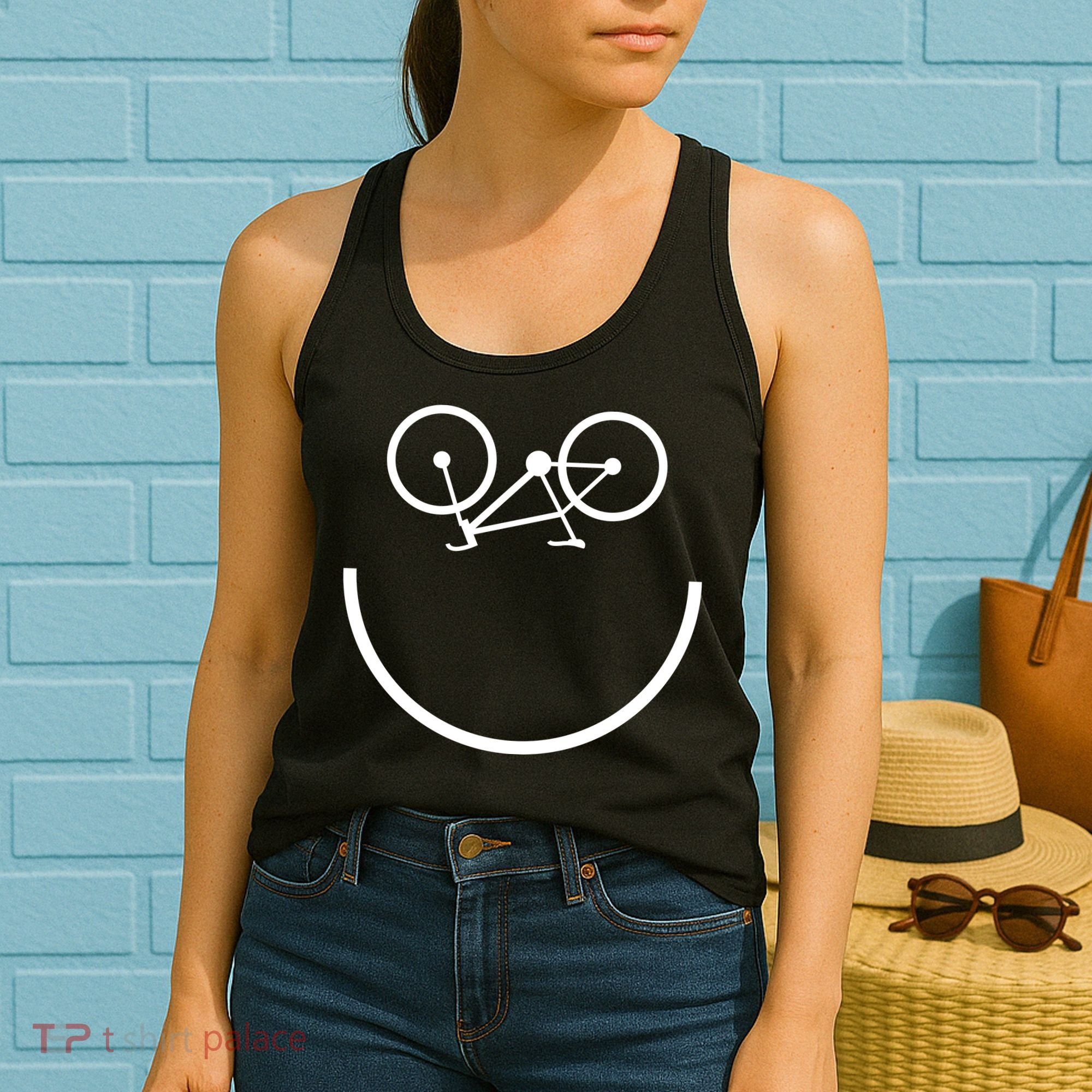 Smiling Bicycle Women's Tank Top