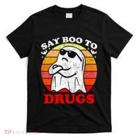 Say Boo To Drugs Funny Halloween Red Ribbon Week Awareness T-Shirt thumb 0
