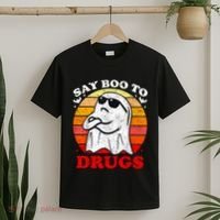 Say Boo To Drugs Funny Halloween Red Ribbon Week Awareness T-Shirt thumb 2