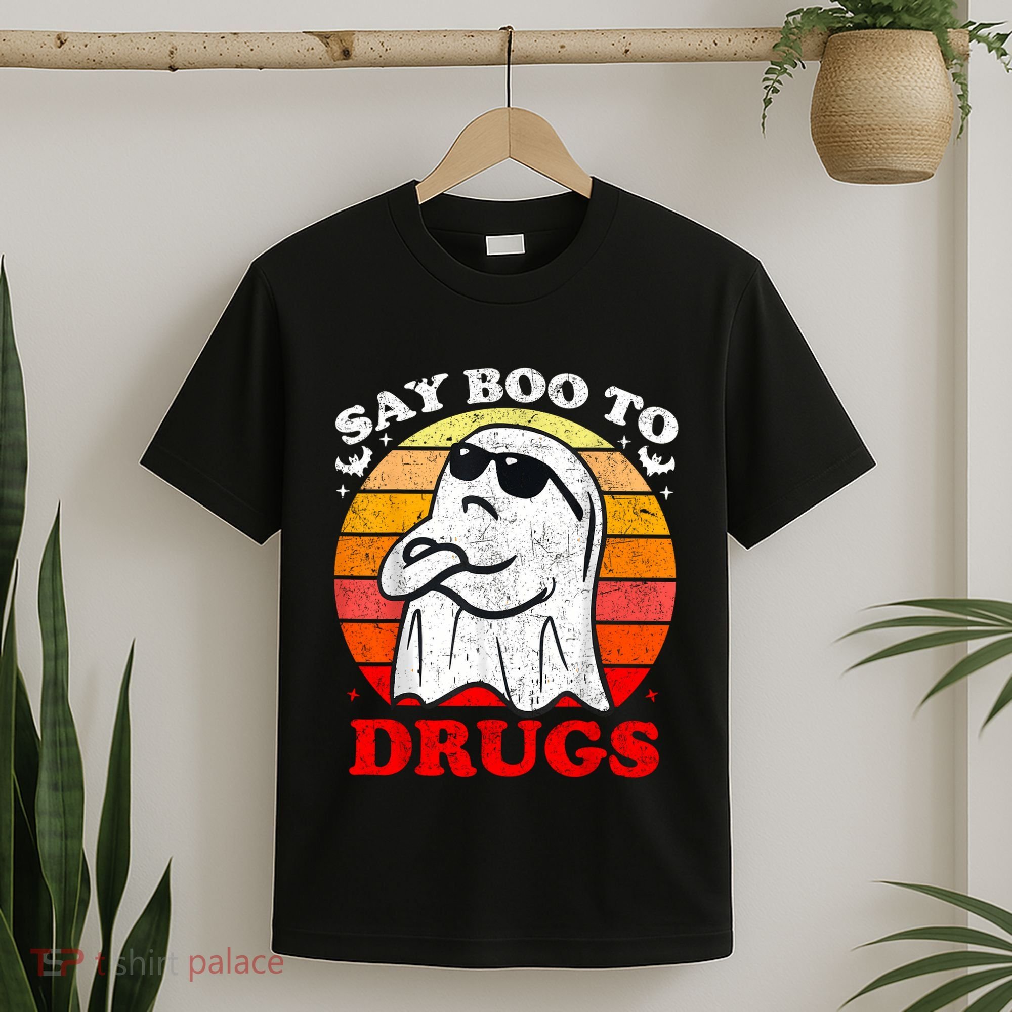 Say Boo To Drugs Funny Halloween Red Ribbon Week Awareness T-Shirt