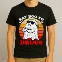 Say Boo To Drugs Funny Halloween Red Ribbon Week Awareness T-Shirt thumb 3