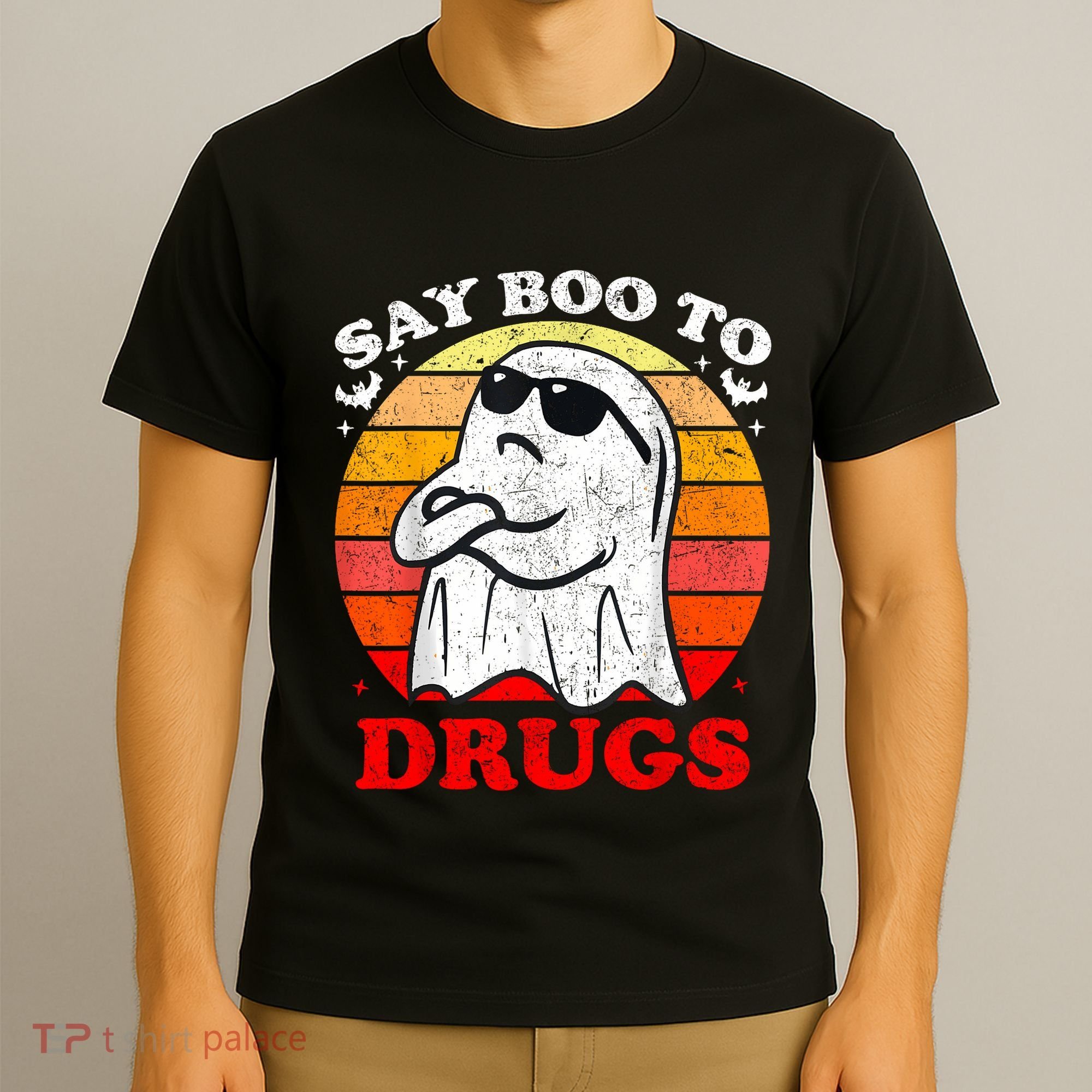 Say Boo To Drugs Funny Halloween Red Ribbon Week Awareness T-Shirt