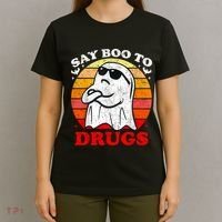 Say Boo To Drugs Funny Halloween Red Ribbon Week Awareness T-Shirt thumb 4