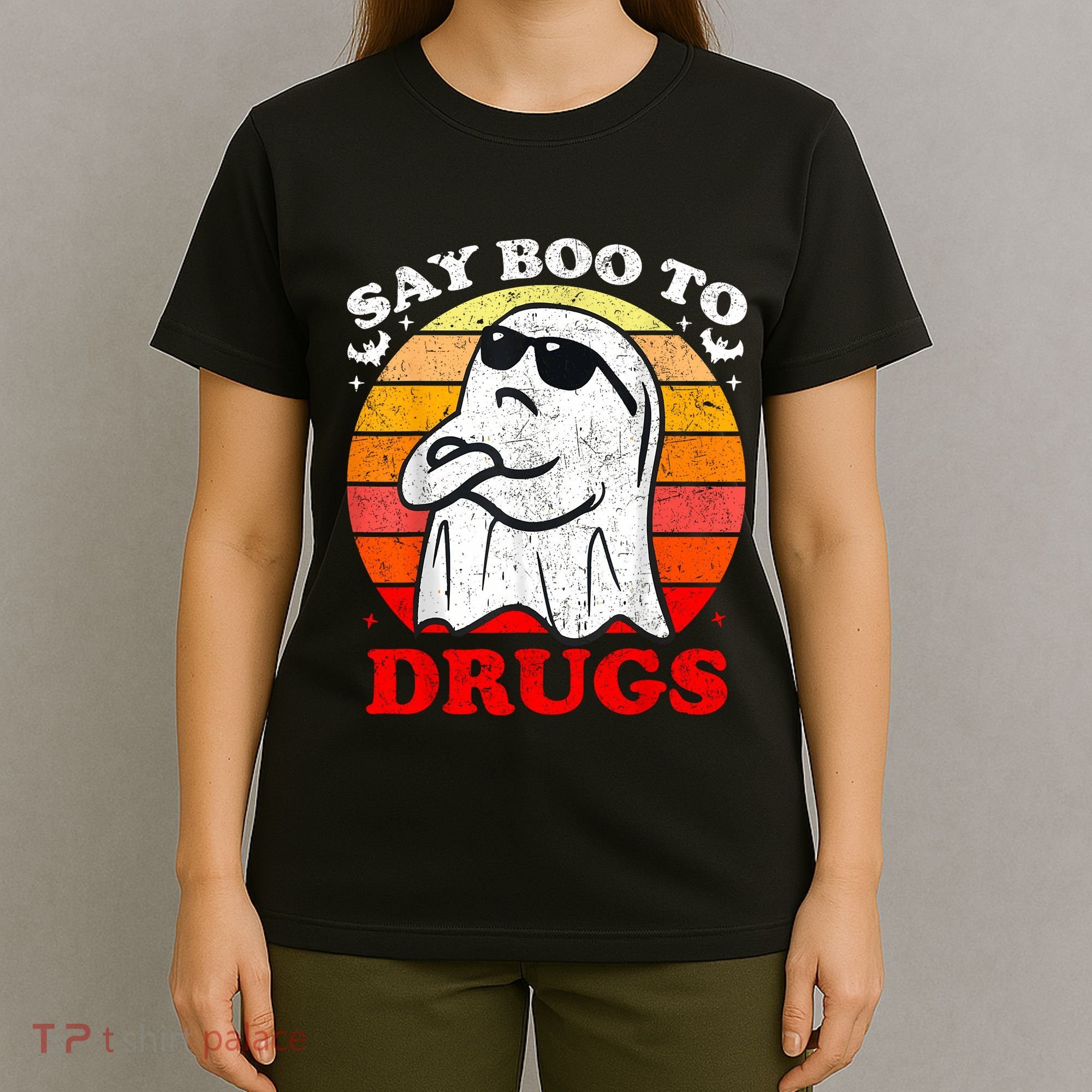 Say Boo To Drugs Funny Halloween Red Ribbon Week Awareness T-Shirt