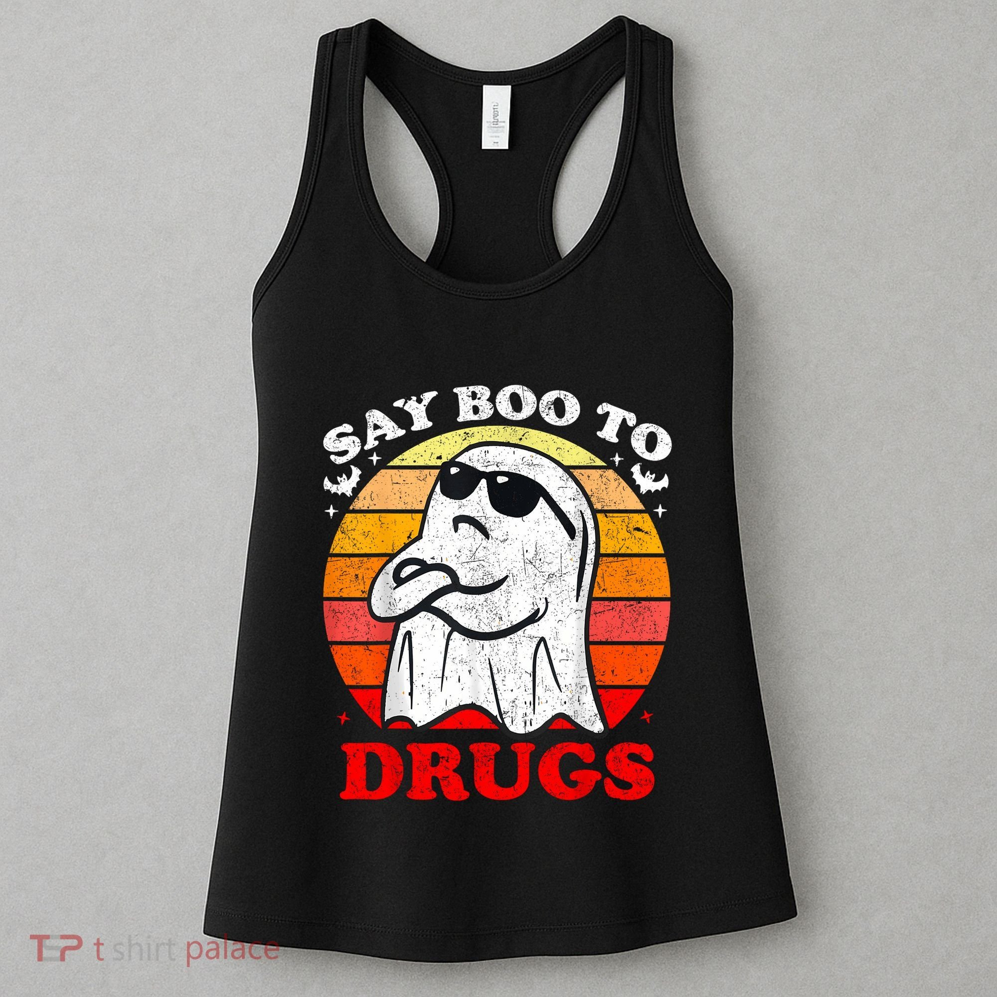 Say Boo To Drugs Funny Halloween Red Ribbon Week Awareness Women's Tank Top