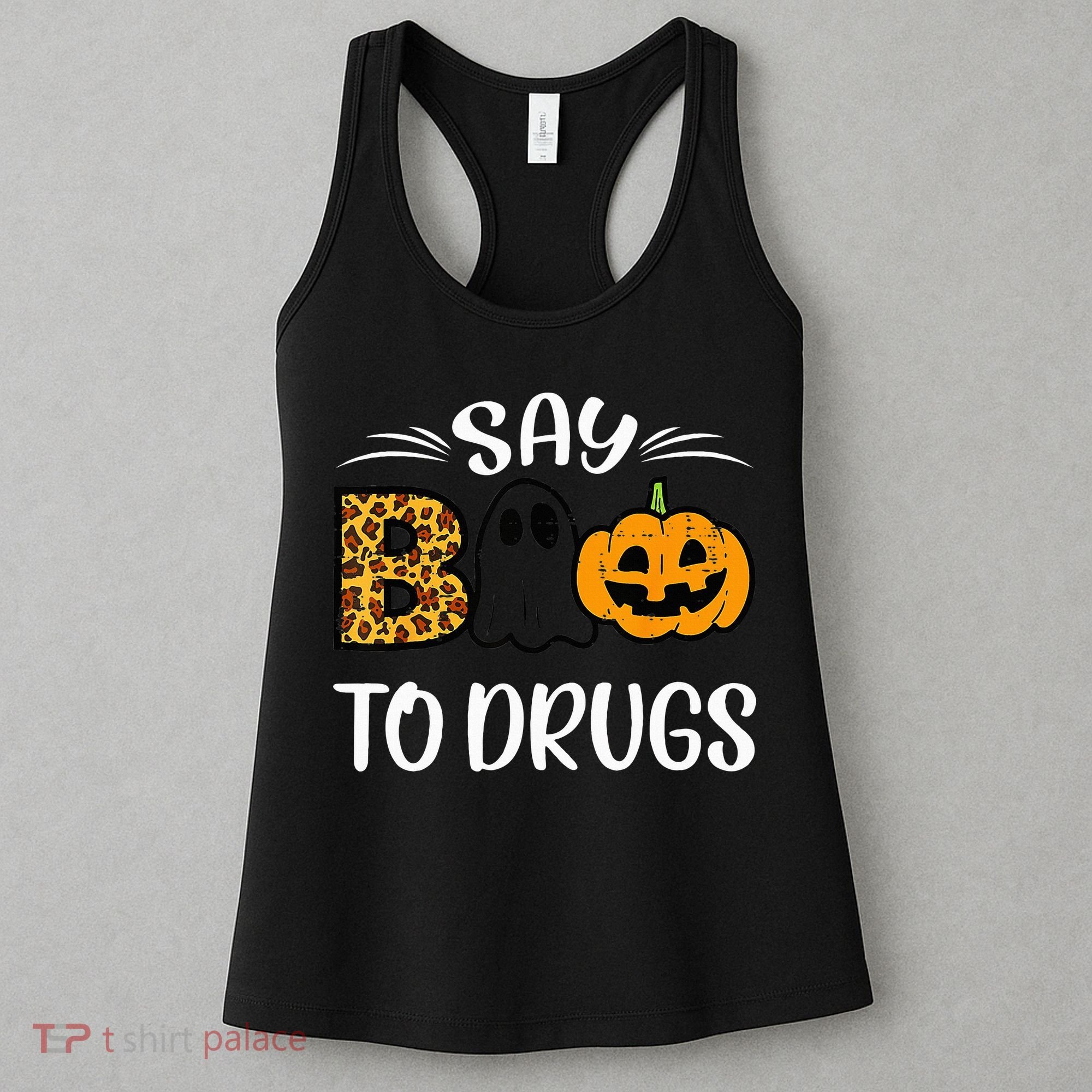 Say Boo To Drugs Funny Halloween Red Ribbon Week Awareness Women's Tank Top