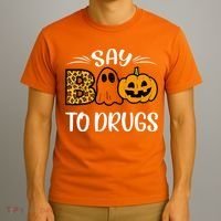 Say Boo To Drugs Funny Halloween Red Ribbon Week Awareness T-Shirt thumb 3