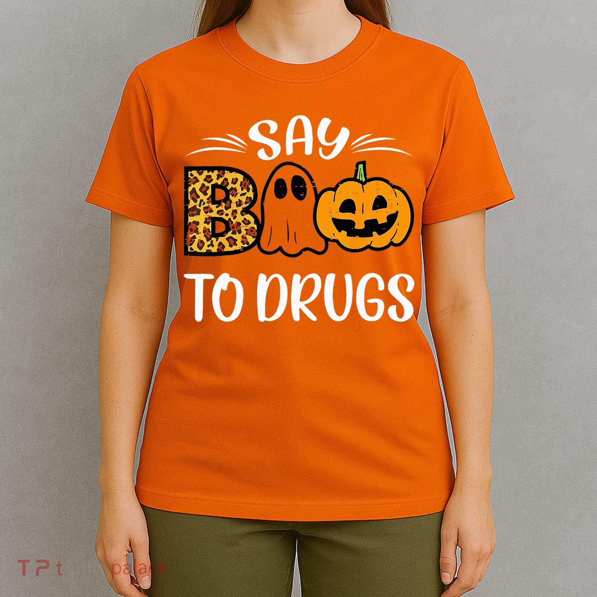 Say Boo To Drugs Funny Halloween Red Ribbon Week Awareness T-Shirt