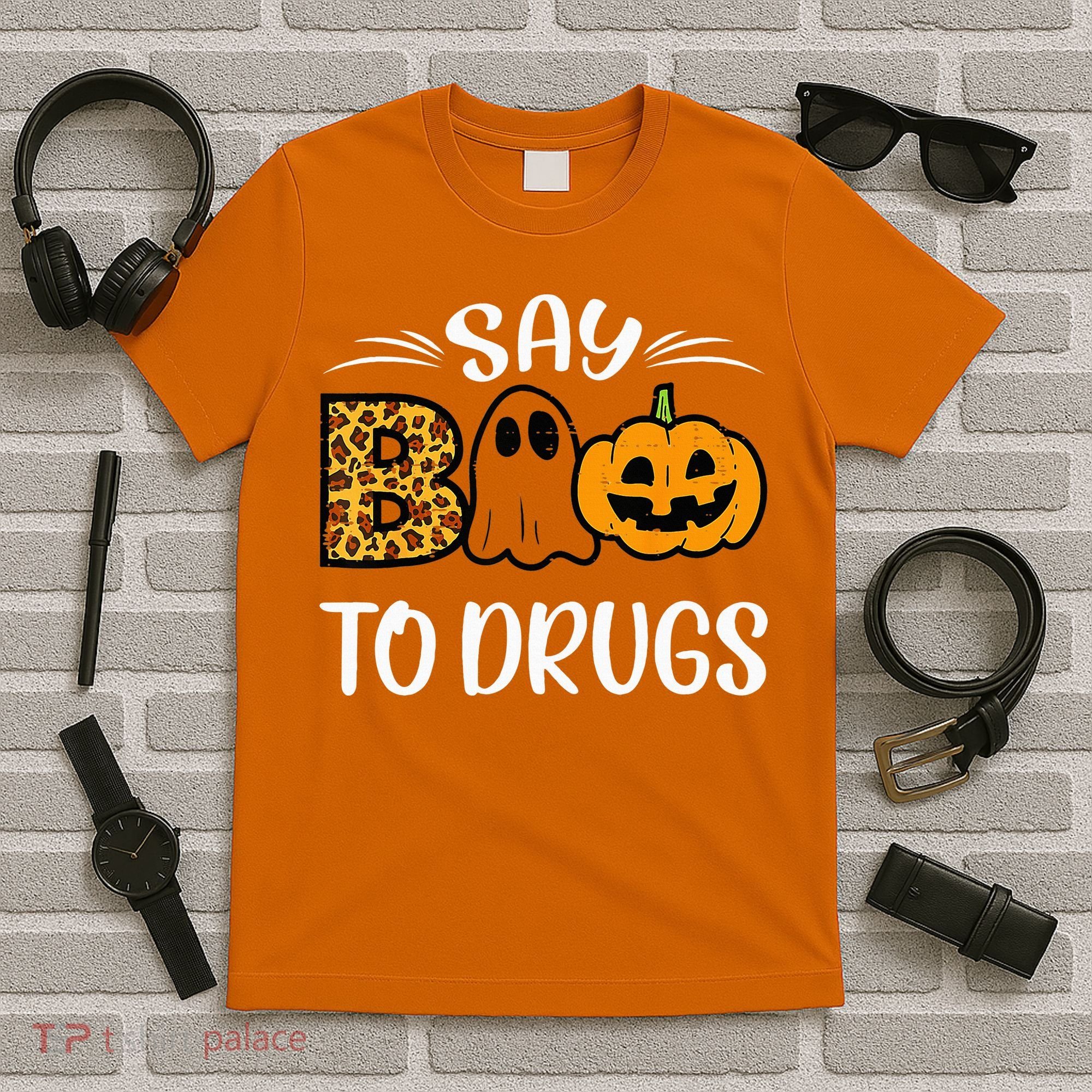 Say Boo To Drugs Funny Halloween Red Ribbon Week Awareness T-Shirt