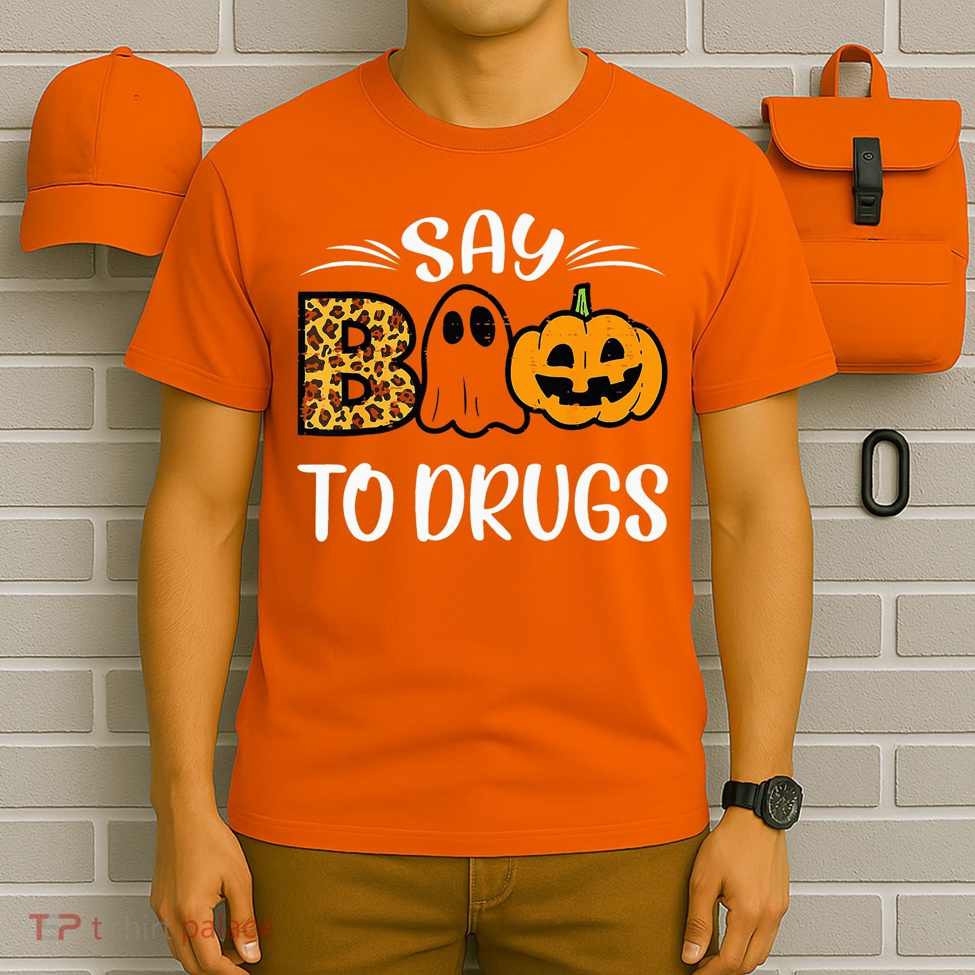 Say Boo To Drugs Funny Halloween Red Ribbon Week Awareness T-Shirt
