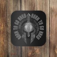 Spartan Born To Go Hard | Warrior Gym Workout Sparta Helmet Coaster thumb 0