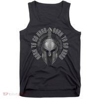 Spartan Born To Go Hard | Warrior Gym Workout Sparta Helmet Tank Top thumb 0