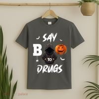 Say Boo To Drugs Halloween Pumpkin Awareness T-Shirt thumb 2