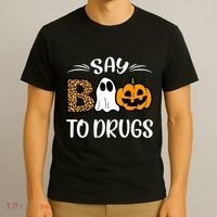 Say Boo To Drugs Red Ribbon Week Awareness Funny Halloween T-Shirt thumb 3