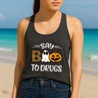 Say Boo To Drugs Red Ribbon Week Awareness Funny Halloween Women's Tank Top thumb 2