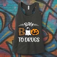 Say Boo To Drugs Red Ribbon Week Awareness Funny Halloween Women's Tank Top thumb 3