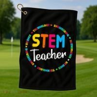 STEAM Back To School STEM Teacher Golf Towel thumb 1