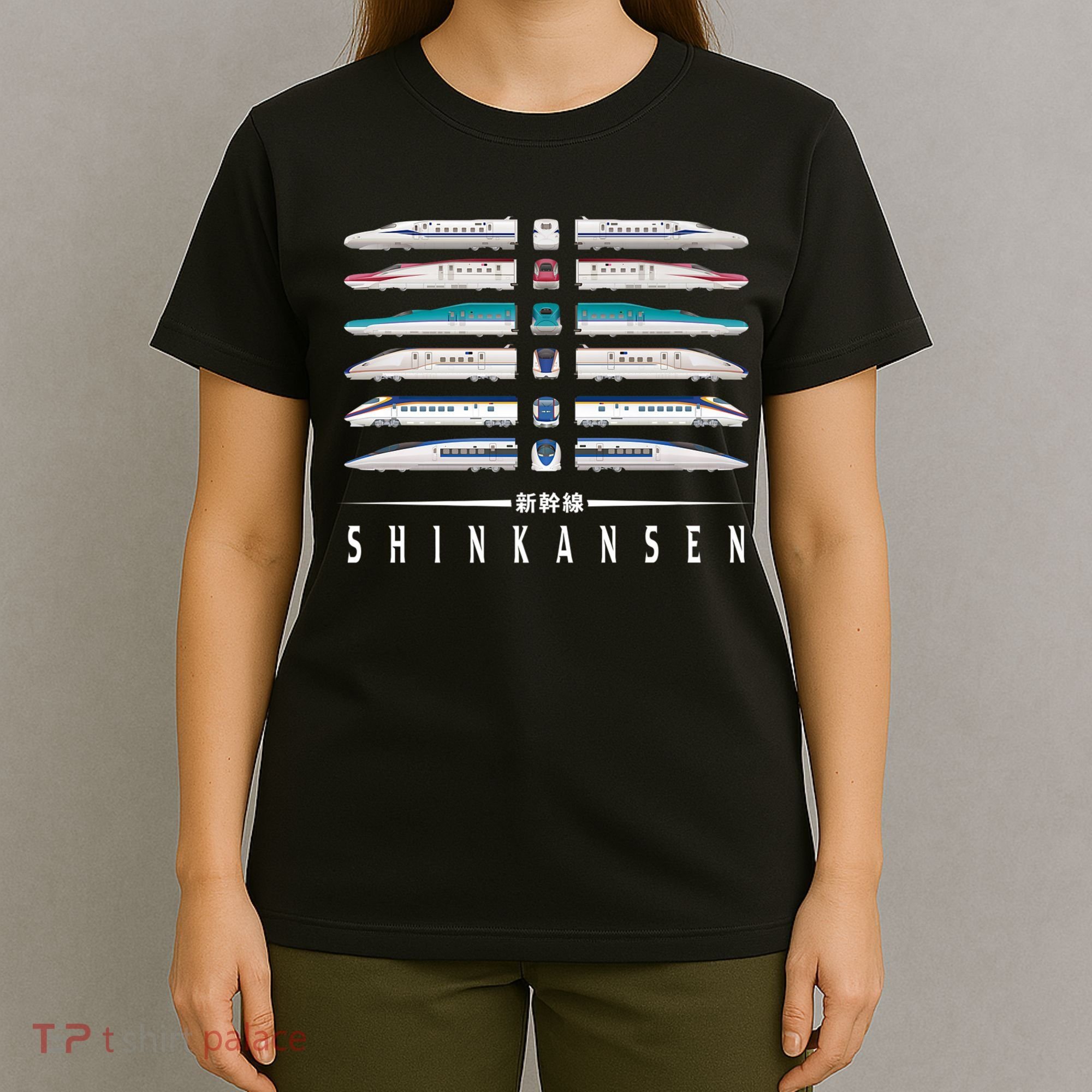 Shinkansen Bullet Train Six Pack Series Japanese Kanji Japan Premium T-Shirt