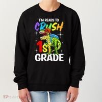 Student Back to School I'm Ready to Crush 1st Grade Dinosaur Women's Sweatshirt thumb 0
