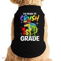 Student Back to School I'm Ready to Crush 1st Grade Dinosaur Doggie Tank thumb 0