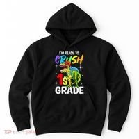 Student Back to School I'm Ready to Crush 1st Grade Dinosaur Hoodie thumb 0