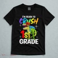 Student Back to School I'm Ready to Crush 1st Grade Dinosaur T-Shirt thumb 5