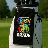Student Back to School I'm Ready to Crush 1st Grade Dinosaur Golf Towel thumb 2