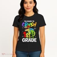 Student Back to School I'm Ready to Crush 1st Grade Dinosaur Women's T-Shirt thumb 4