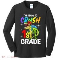 Student Back to School I'm Ready to Crush 1st Grade Dinosaur Kids Long Sleeve Shirt thumb 0