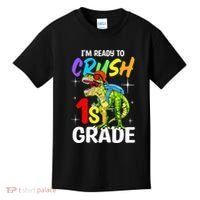 Student Back to School I'm Ready to Crush 1st Grade Dinosaur Kids T-Shirt thumb 0