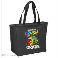 Student Back to School I'm Ready to Crush 1st Grade Dinosaur Tote Bag thumb 2
