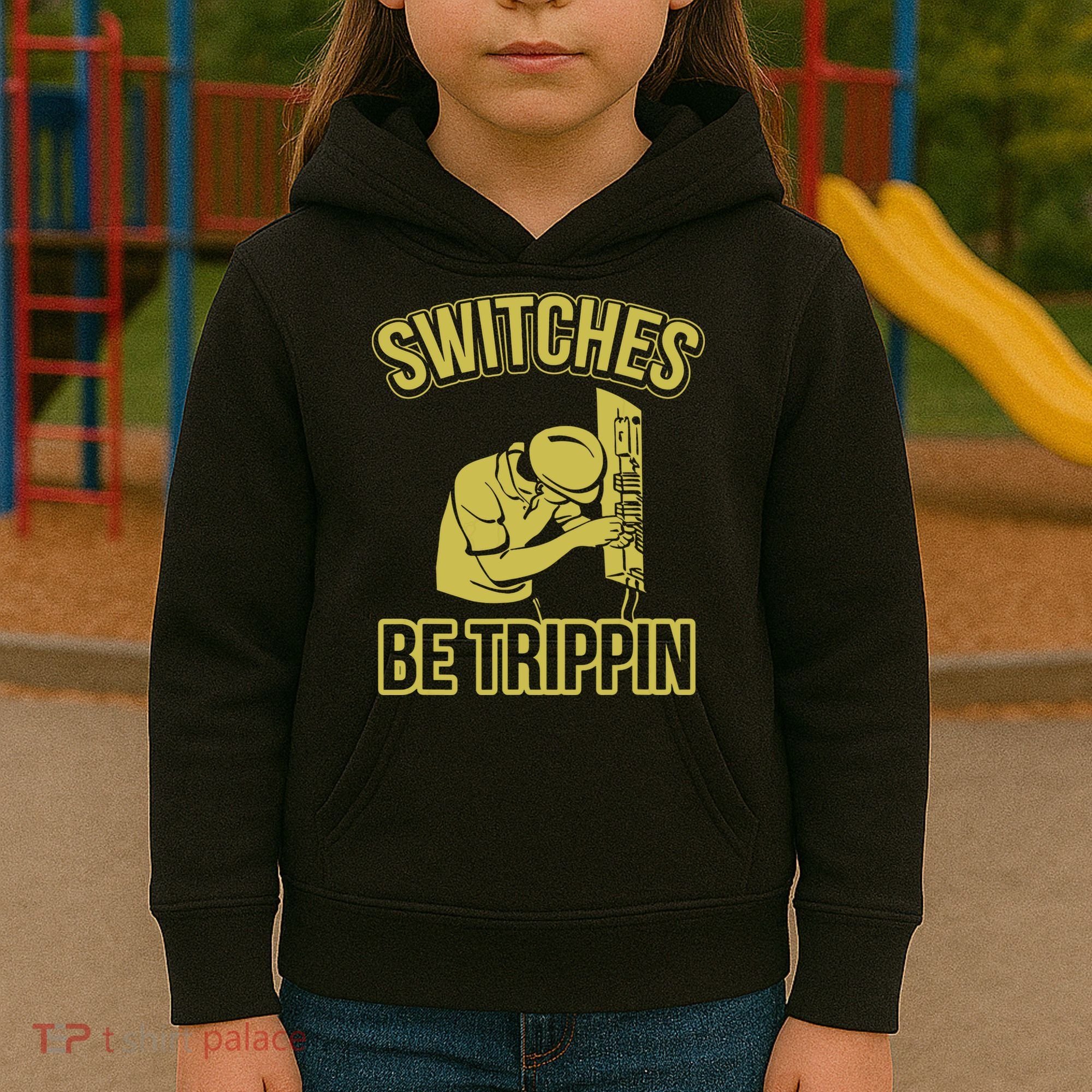Switches Be Trippin Funny Master Electrician Fuse Box Kids Hoodie