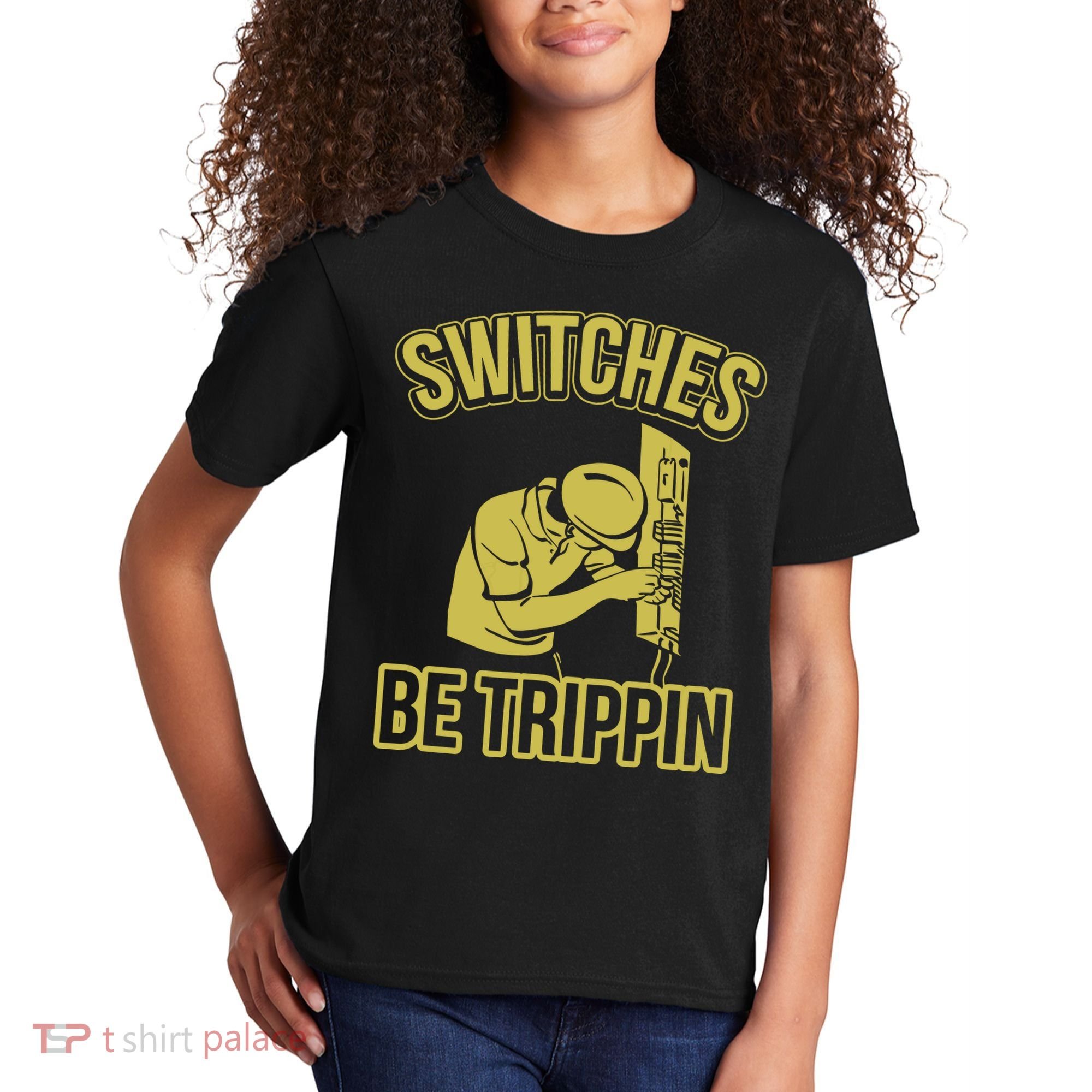 Switches Be Trippin Funny Master Electrician Fuse Box Kids T-Shirt