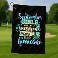 September Birthday Tie Die Golf Towel thumb 1