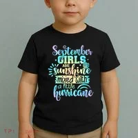 September Birthday Tie Die Toddler T-Shirt thumb 2