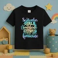 September Birthday Tie Die Toddler T-Shirt thumb 3
