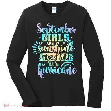 September Birthday Tie Die Women's Long Sleeve Shirt