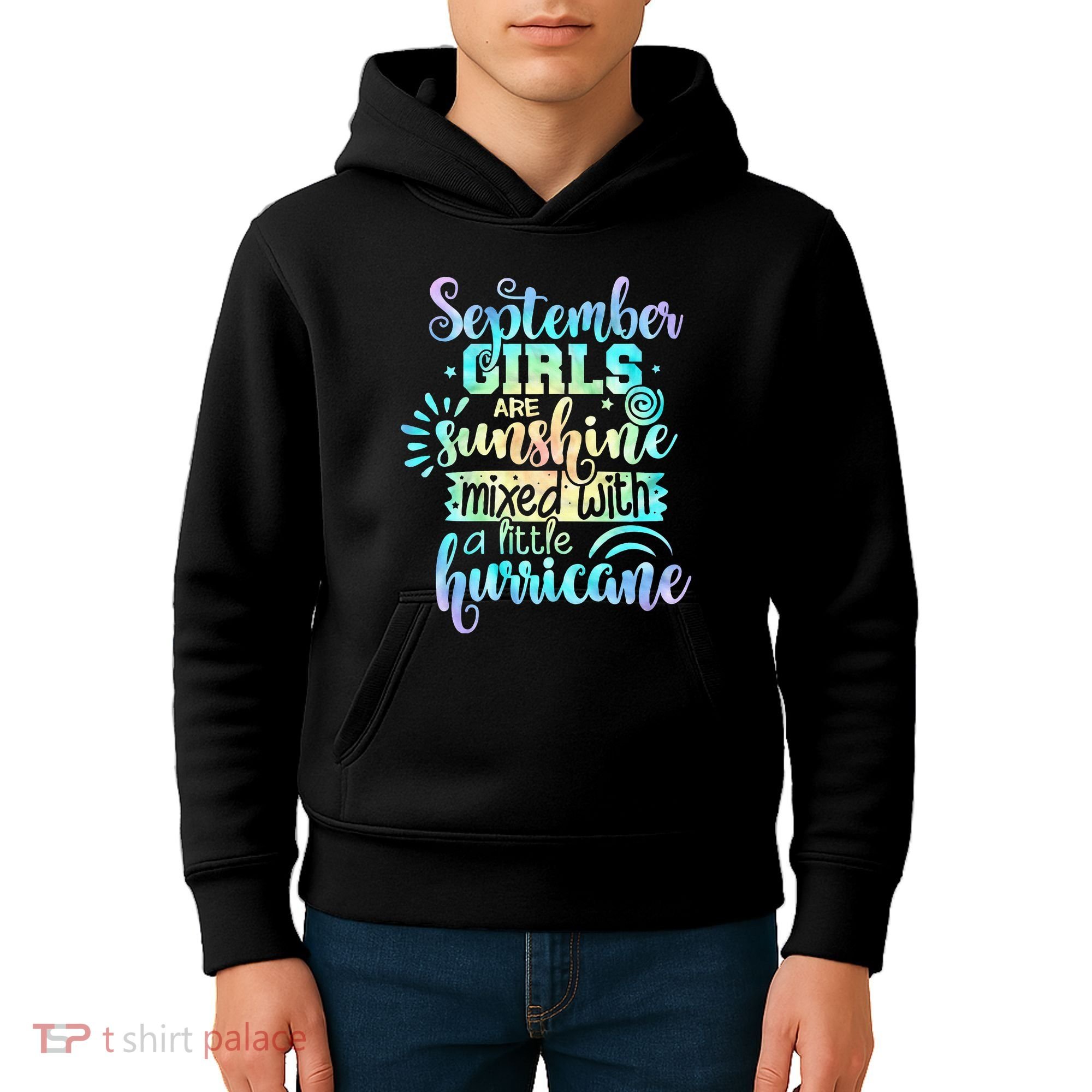 September Birthday Tie Die Kids Hoodie
